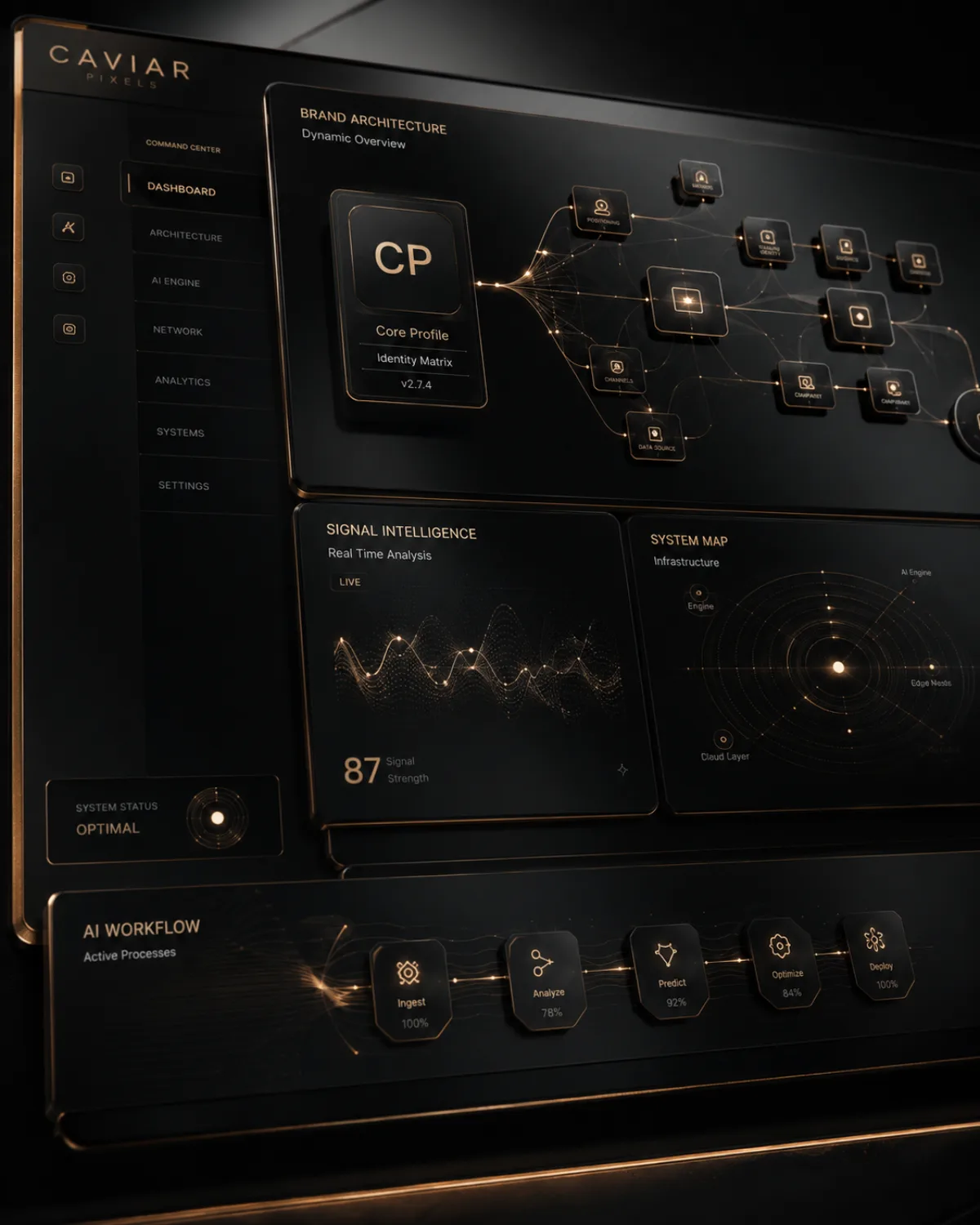 AI and operating systems — Caviar Pixels system render.